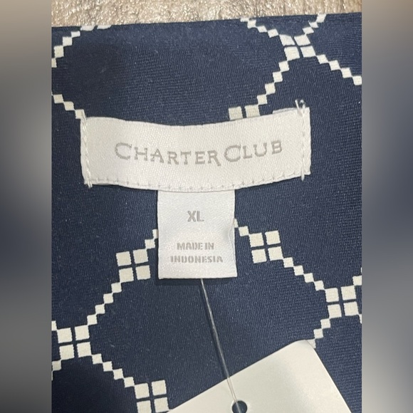 Charter Club Women's Mixed-Print Shift Casual Dress Navy Blue Size X-Large NEW - Picture 4 of 12